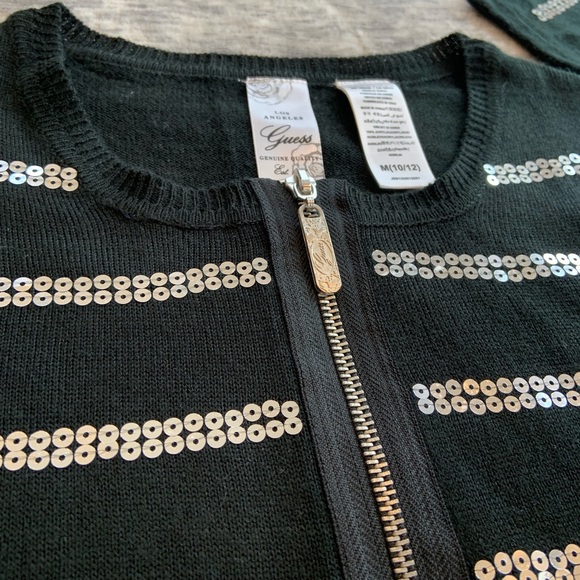 GUESS Girls Sequin Cardigan Sweater - Picture 3 of 7